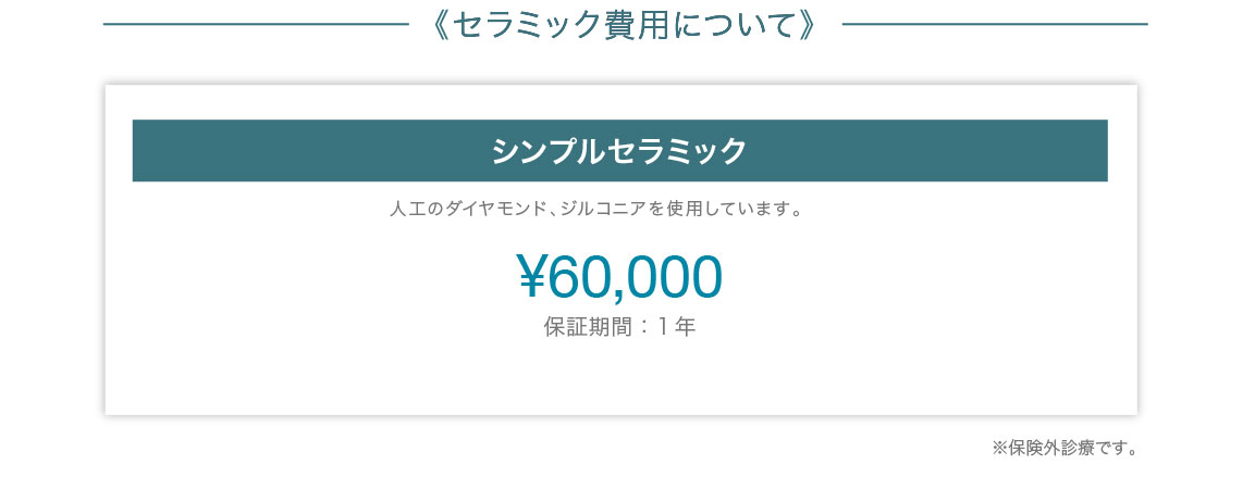 セラミック費用について